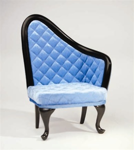 #28540 French Chair - Blue - Left Oriented (Perfectly scaled for Vita and most 16" Fashion Dolls)
