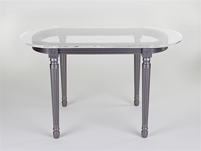 Louis XVI Style Oval Dining Table - Pewter